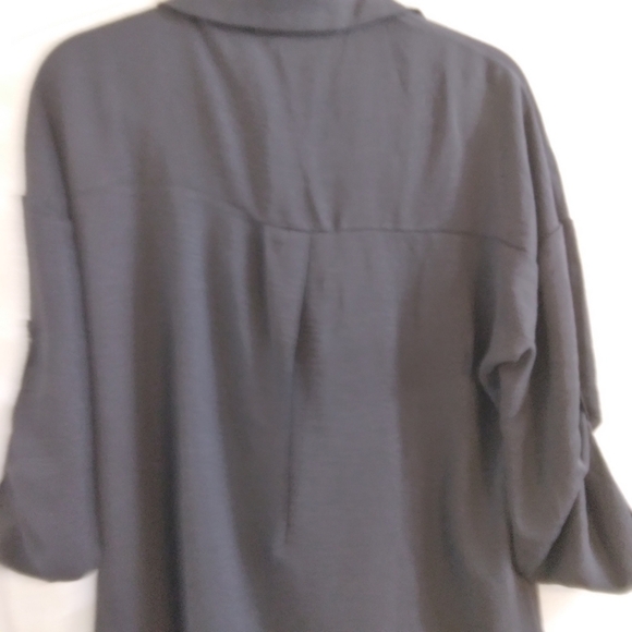 Size Small Black Button Up Blouse by Inssiko with Button Sleeves - Picture 5 of 8